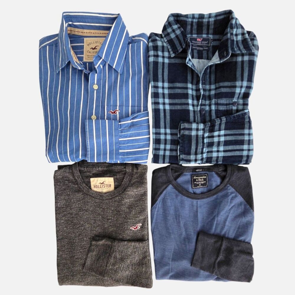 4-Piece Mens Preppy Mega-Bundle | Vineyard Vines, A&F, & Hollister | XS/S